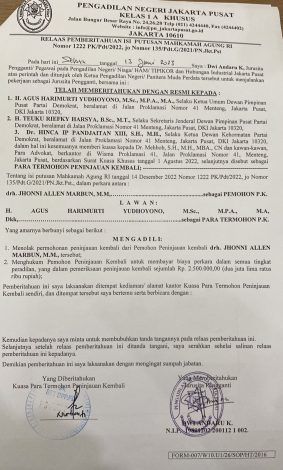 Soal Pemecatan dari Demokrat, PK Jhonni Allen Ditolak MA 1 Soal Pemecatan dari Demokrat, PK Jhonni Allen Ditolak MA 2