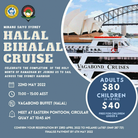 Mengarungi Pelabuhan Sydney yang cantik, Minang Saiyo Sydney menghelat Halal-Bi-Halal 1 Mengarungi Pelabuhan Sydney yang cantik, Minang Saiyo Sydney menghelat Halal-Bi-Halal 2